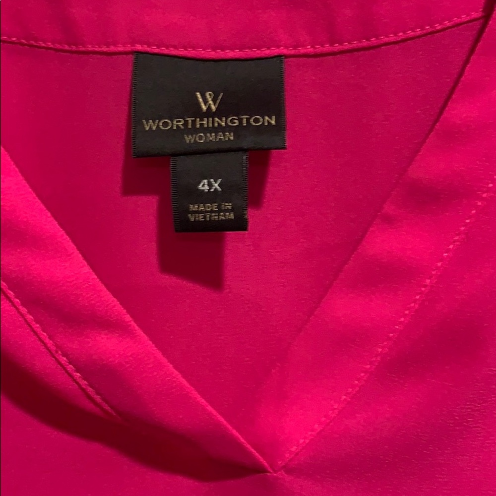 (PRE-LOVED) WORTHINGTON WOMAN HOT PINK BLOUSE - Picture 3 of 8